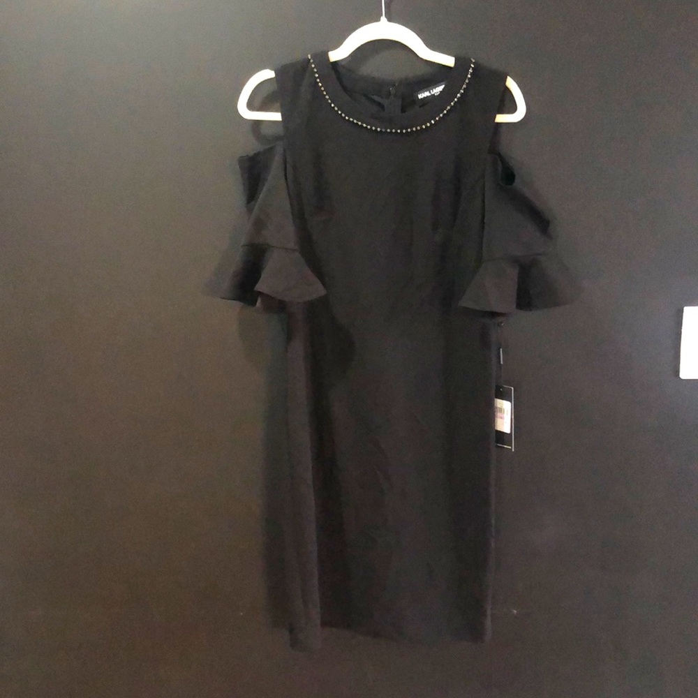 Karl Lagerfeld cold shoulder bell sleeve